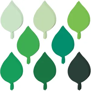 200 Pcs Paper Leaf Cutouts Assorted Green Color Leaf Cut Outs 4 Inch Paper Leaves Shapes Die Cut Spring Summer Classroom Decor for Bulletin Board DIY Craft Project Party Wall Decoration