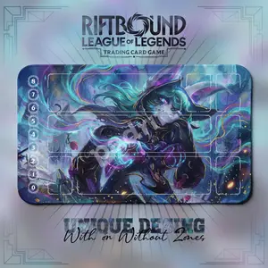 Vex Gloom Shadow TCG Playmat, Riftbound Card Mat Zones, Trading Card Mat, Gaming Mouse Pad