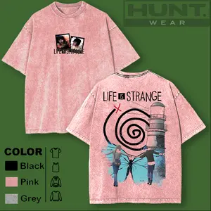 Life is Strange v9 Washed Tshirt , Hoodies, Sweatshirt 2 Sided heavy cotton top Fabric unisex graphic tees game Menswear Womenswear Vintage Retro Gaming Black streetwear Style gift trendy