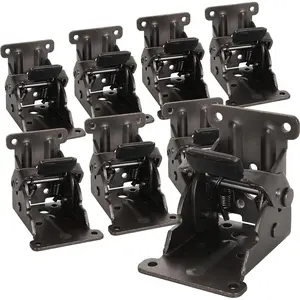 8 Pack Table Leg Folding Brackets Lock Extension Support Bracket Foldable Self Lock Hinges for Table Legs, Bed Leg, Workbench