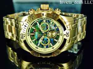 Invicta Men's 51mm Pro Diver SCUBA Chronograph ABALONE Dial Gold Tone Stainless Steel Watch