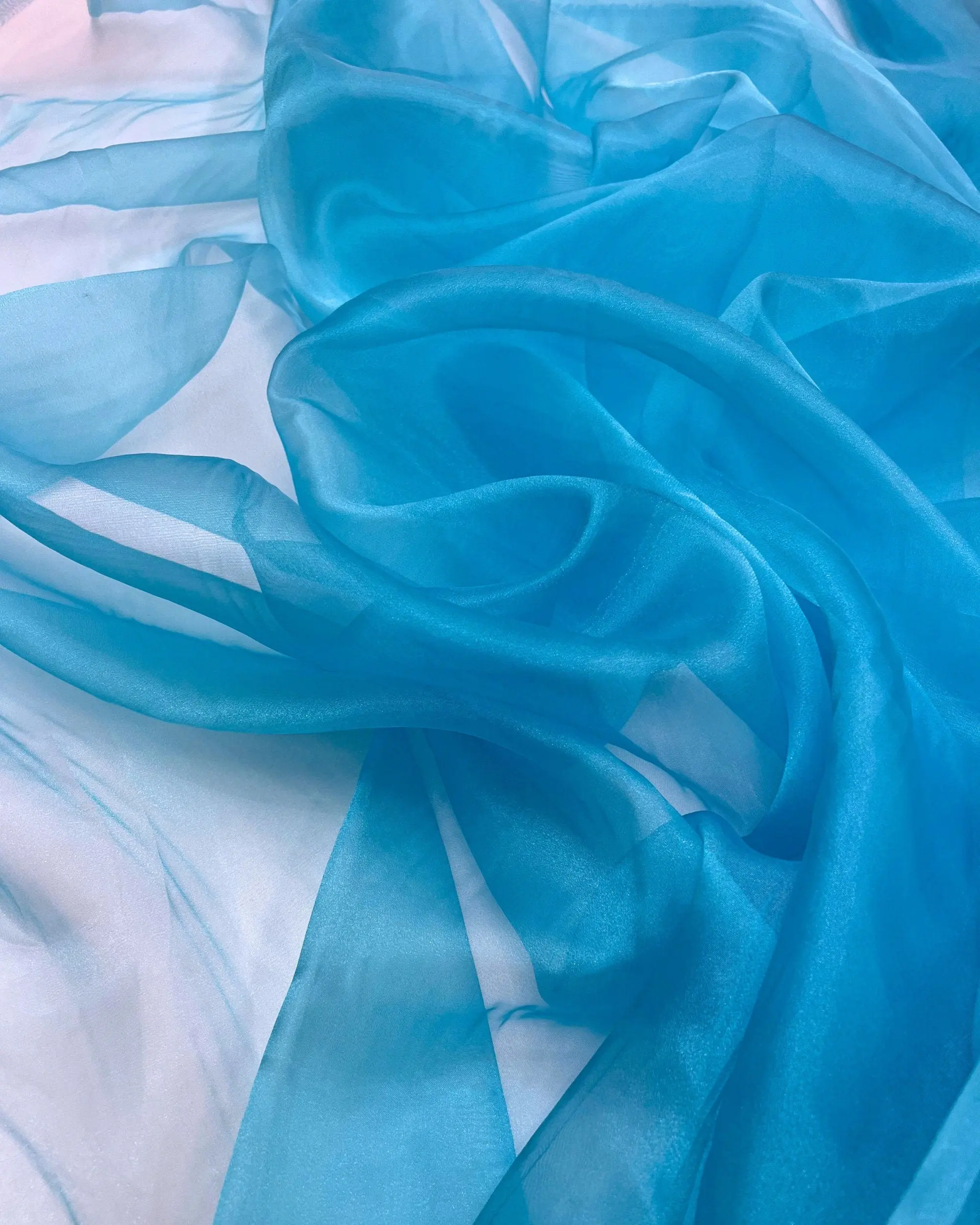 Turquoise Crystal Organza