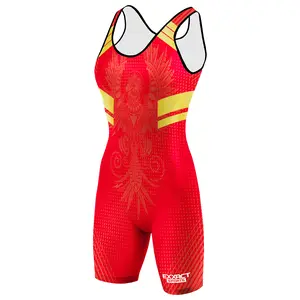 Exxact Sports Sublimated Women’s Wrestling Singlet - High-Cut, Full-Coverage Powerlifting Singlet Women for Competition (Phoenix)