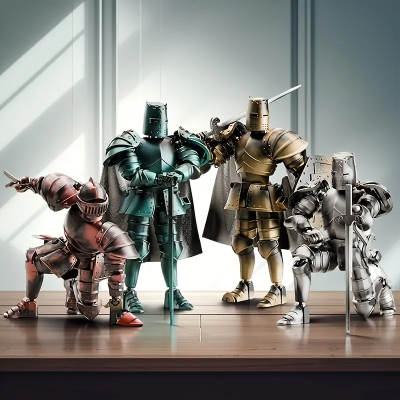 Medieval Knight Warrior Figure, Multi-Jointed Action Doll, Articulating Figurines, Articulated Figures, Movable Figurines, Vintage Armor, DIY Decoration Collectible Gift, Single Piece, Action Figures, Movable Doll Model
