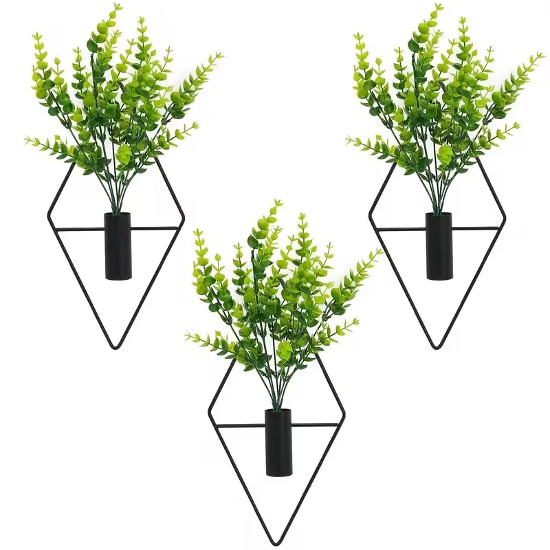 3 Pcs Wall Plants Artificial Decor,Boho Wall Decor,Home Office Living Room Wall Decor(Eucalyptus)Three Artificial Wall Plants for Decoration, Metal Wall Decor, Bohemian Wall Art, Home Office And Living Room Wall Embellishments tiktokshopspringglowup,summe