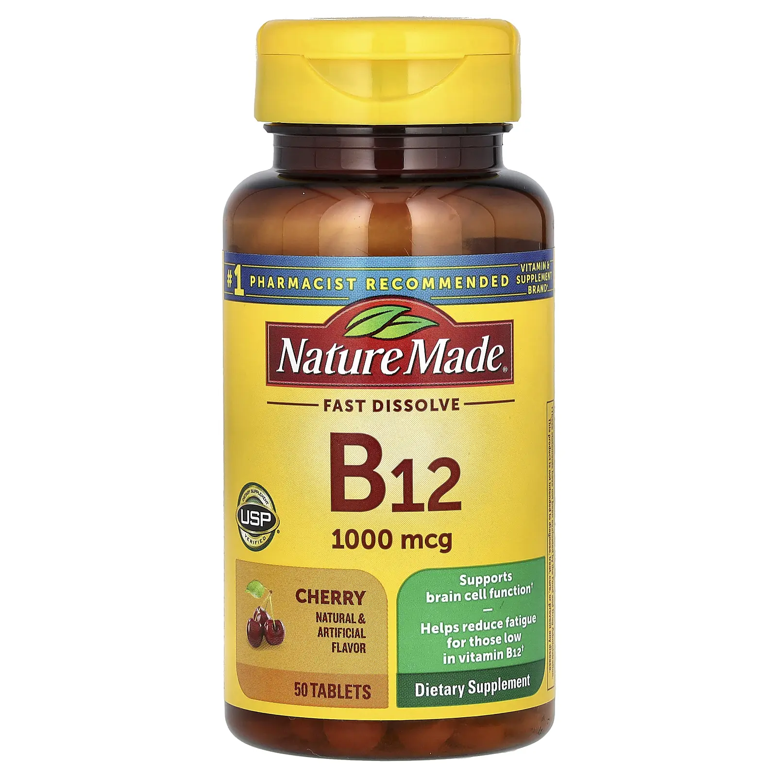 Nature Made B-12 Sublingual, Cherry, 1,000 mcg, 50 Tablets