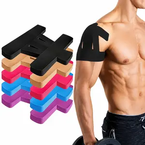 Kinesiology Tape - Shoulder, Muscle Support & Pain Relief, High Quality, Elastic Physical Relax Tape for Shoulder, Knee, Back, Leg - Athletic Training, Post-Surgery Rehab - with Enhanced Adhesion Fabric - Ideal for Gym, Sports
