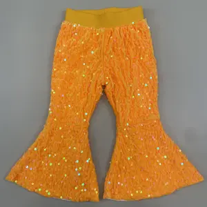 baby girl clothes party wear orange sequin pant bell bottom pant toddler winter pant halloween clothing