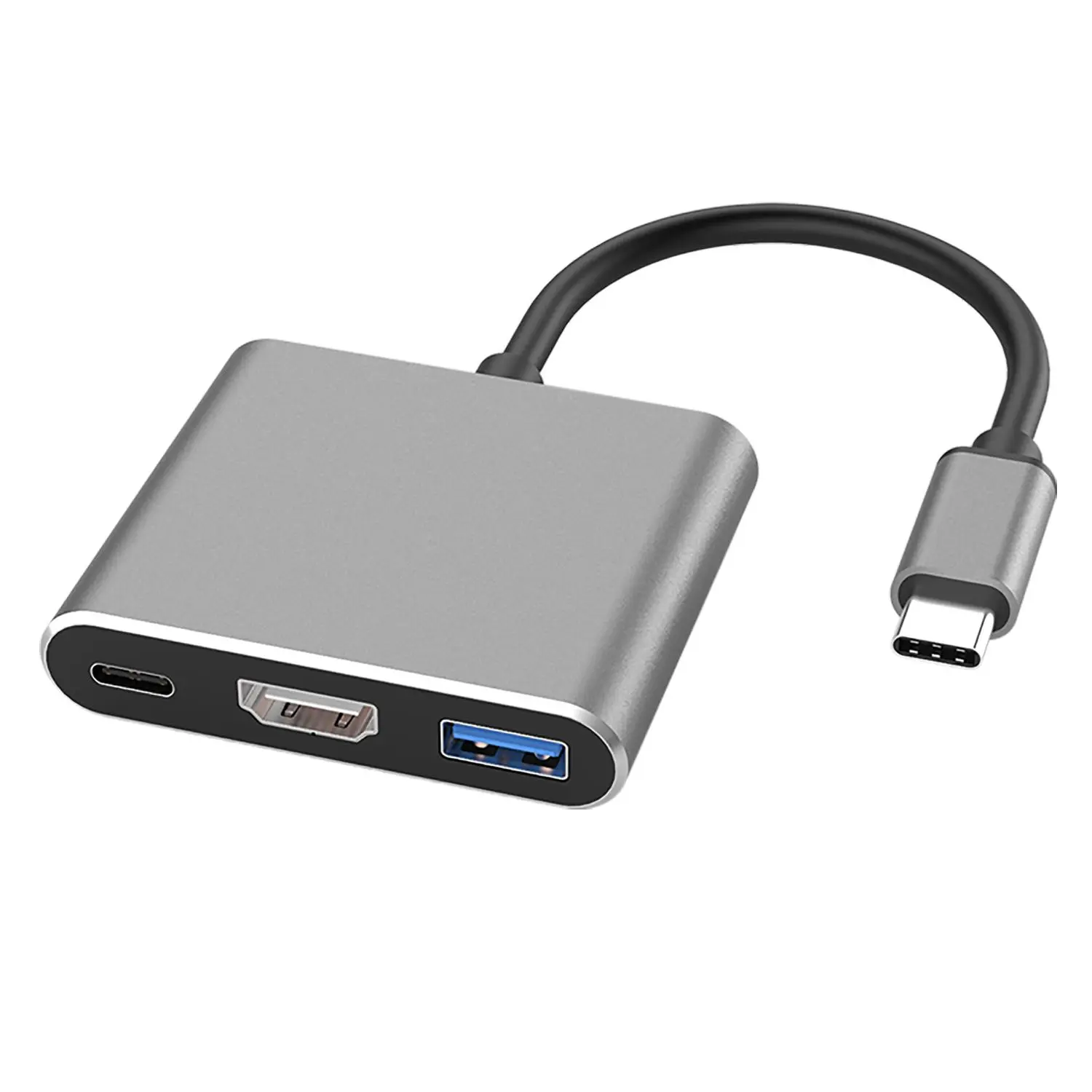 USB C to 4K HDMI Adapter, Usb Adapters For Multiple Devices, USB C Interface, 1 Count Multiport Digital Converter with Fast Charging Port & USB 3.0 Port, Suitable for Multiple Devices