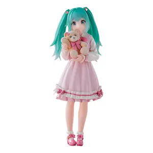 18cm Luminasta Series Hatsune Miku Concept Art Vol.3 Girl With Teddy Bear PVC Anime Figure Official Collectible Figurine Table Ornament Fan Collection Holiday & Birthday Gifts