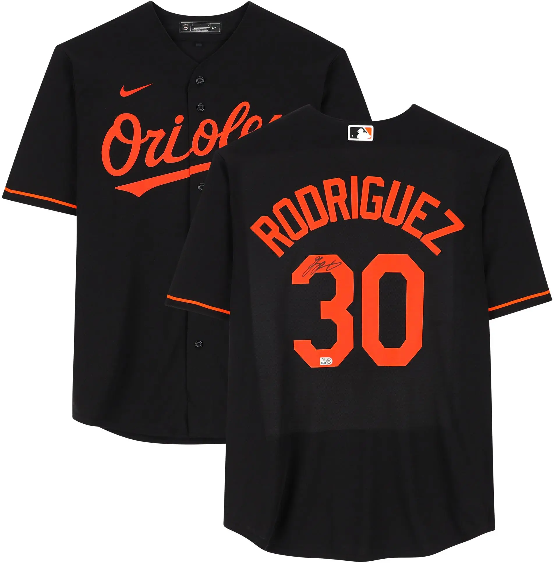 Grayson Rodriguez Baltimore Orioles Autographed Black Nike Replica Jersey - Fanatics Authentic Certified