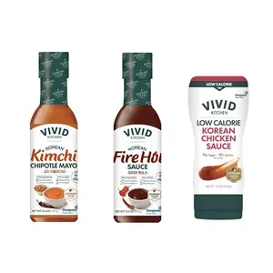 [Dongwon] VIVID KITCHEN | Korean Fusion Sauces - Fire Hot Sauce, Kimchi Chipotle Mayo, Low-Calorie Chicken Sauce (3 Sauce Set)