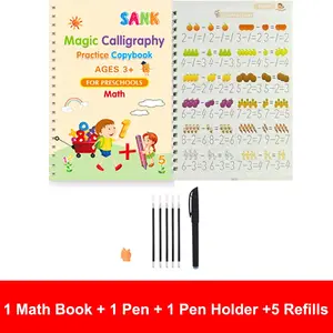 Sank Magic Practice Copybook Pen Preschools Kids Calligraphy English Verison Free Wiping Children Reusable Writing Book HMRANT