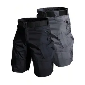 2pack Men's Hiking Cargo Shorts Outdoor Waterproof Tactical Shorts Quick Dry Work Shorts With Multi-Pockets(NO Belt)