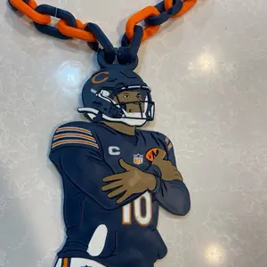Caleb Williams Iceman Pose Hype Chain | Chicago Football Fan Chain | Custom 3D Printed Sports Necklace | Game Day Jewelry