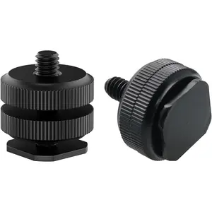 Camera Hot Shoe Mount(2 pack) to 1/4"-20 Tripod Screw Adapter Flash Shoe Mount for DSLR Camera Rig