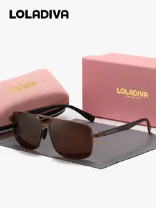 LOLADIVA Unisex Easy To Wear Sunglasses Full Frame Exquisite Craftsmanship Square Frame Sunglasses UV400