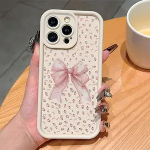 Fashion Bow Pattern Phone Case, Anti-drop Cellphone Protective Case, Total Protective Shockproof Mobile Phone Cover for iPhone, Casing, Protector, Accessories