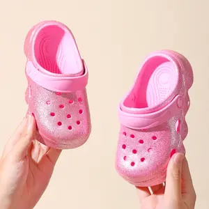 Casual Bright-Colored Clogs for Kid's, Toddlers, Girls, Breathable Lightweight Children's Garden Shoes for Beach Pool, Anti Slip Sandals Clogs, Water Shoes Summer Slides