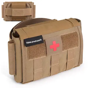 ThinLyneRanch Rip Away IFAK Pouch - Tactical Vehicle Headrest Trauma Kit for First Responders - Molle Pouch with Tourniquet Holder - Essential First Aid for Outdoors - Durable Rip Away Design (Tan)
