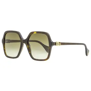Gucci Square Sunglasses GG1072S 002 Havana/Gold 56mm 1072