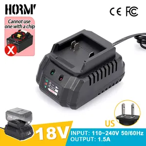 Hormy Power Tool Battery Charger Fast Dock Charger 1.5A ABS Fireproof Insulated Material With Smart Overcharge Protection For 18V Battery