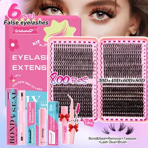 DIY Eyelash Extension Kit, D Curl Individual Lashes, 10-16mm Length Options, 20D to 80D Styles Available, Solid Form, Easy Application, Eyelash Set