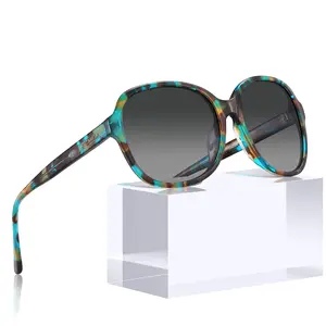 CARFIA Fashion Polarized Sunglasses for Women UV Protection Hand-crafted Acetate Frame Retro Big Oversized Sun Glasses summerwins