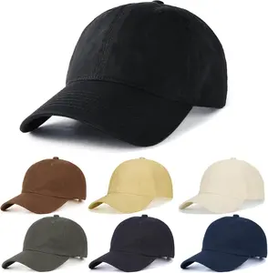 6Pack Unisex  Washed Cotton Baseball Cap Soft Unconstructed Plain Blank Adjustable Size Dad Hat