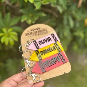 Crayon backpack tag, crayon keychain