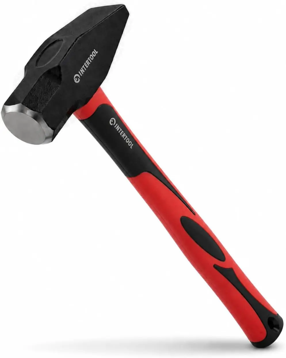 Blacksmith's Hammer - 40oz Forged Steel Hammer Head, Shock-Absorb Anti-Slip Fiberglass Grip Hand Tool for 10lb Metal Working Tasks, Model HT080251