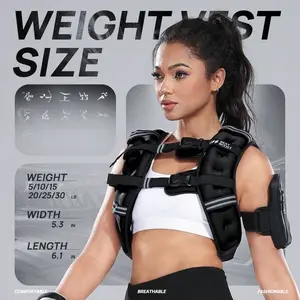 BEATBOOST Weighted Vest For Women Men BeatBoost 5lb/10lb/15lb/20lb/25lb/30lb Weight Vest With Arm Bag For Walking Strength Training RunningWorkout