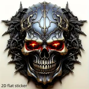 Explosive simulation skull anti scratch and waterproof vinyl car sticker, suitable for all vehicles, motorcycles, doors, windows, walls, computers and other personal life decoration stickers