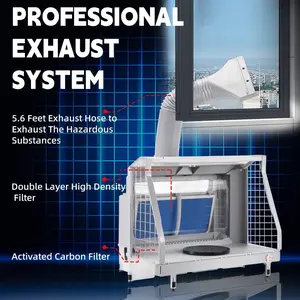 OPHIR Upgraded Water Curtain Airbrush Spray Booth, Spray Paint Booth for Airbrushing with Filter LED Lights for Model, Shoes,Crafts, T-Shirt, Cake & Hobbies AC137LEDU