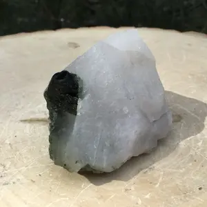 Brazilian quartz with green tourmaline crystal