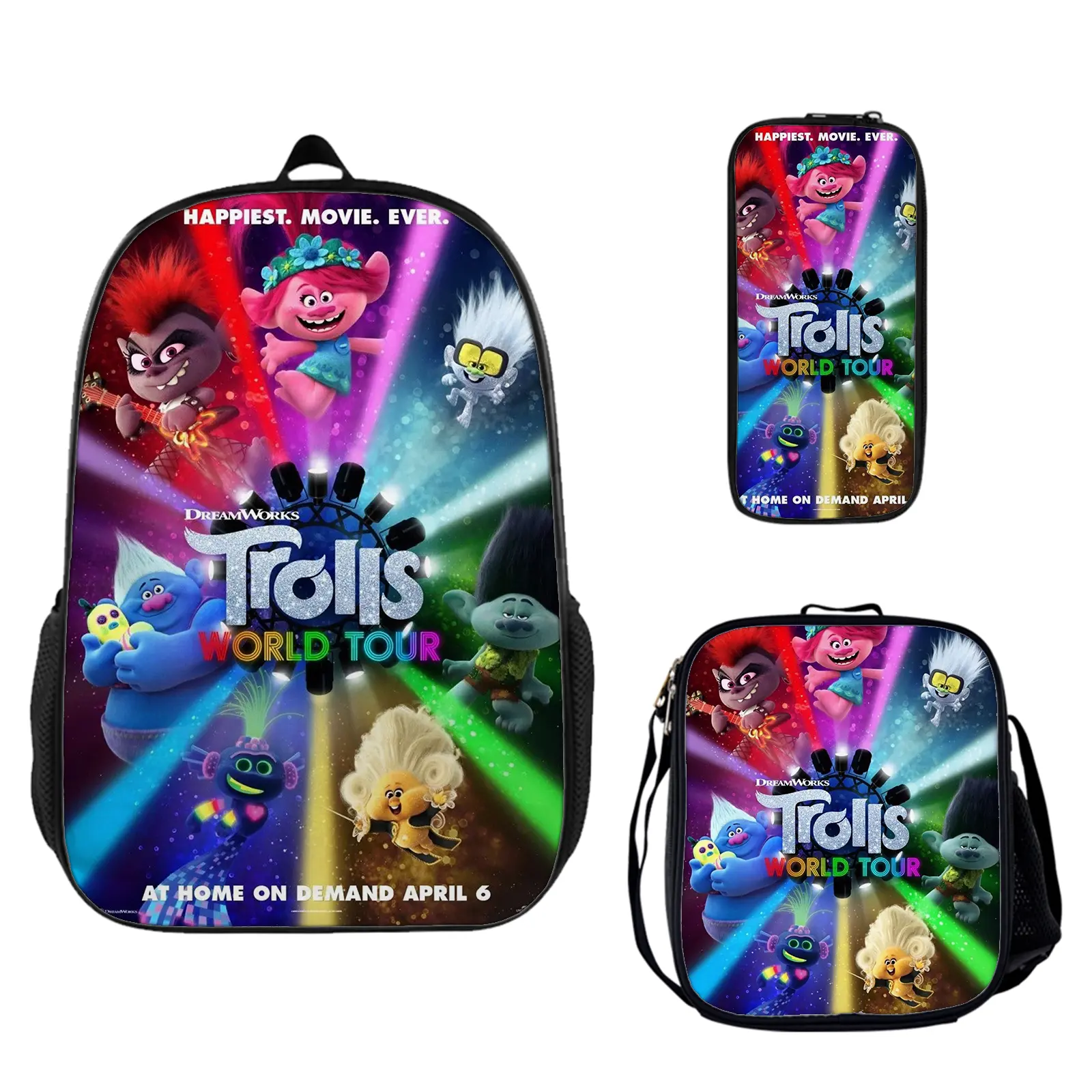 Jujutsu Kaisen 3-Piece Backpack Set, Lightweight Water-Resistant Oxford Bookbag with Lunch Box & Pencil Case for Boys, Vibrant Cartoon Print for Back to School Haul, Camping, Holiday Boy Gift Ideas, Student Class Backpack, Youth Backpack
