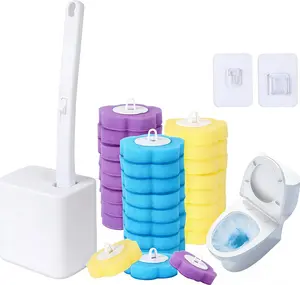 Disposable Toilet Brush, Toilet Bowl Cleaning System,Powerful Cleaning, Disposable Toilet Cleaner,with 24 Toilet Wand Refills, for Toilet Bowl Cleaners,Bathroom Cleaning