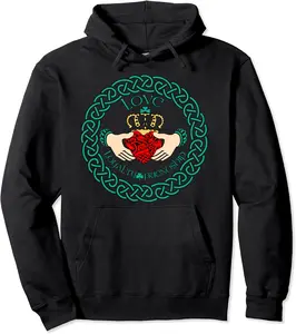 Irish Claddagh Ring Love Loyalty Friendship Celtic Pattern Pullover Hoodie - Keylamartine Shop 88B08PRBY48V