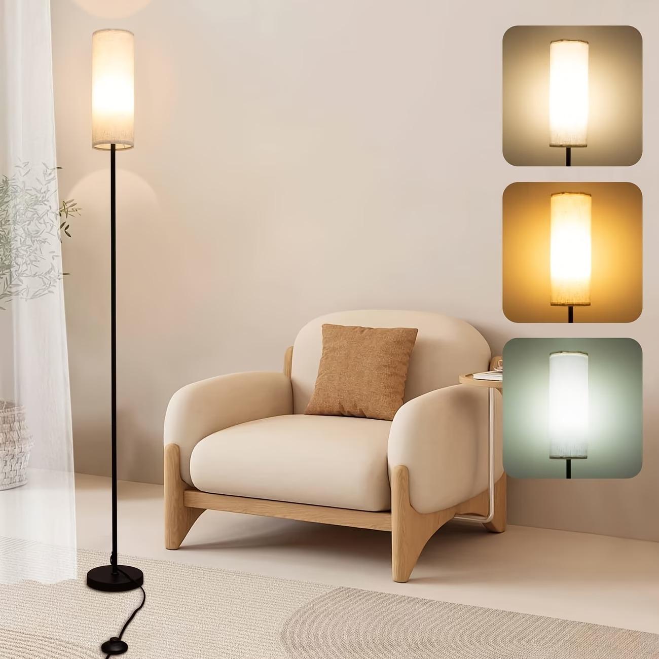 64.4" Dimmable Floor Lamp with Remote, Modern Standing Light for Living Room or Bedroom, 12W LED Bulb Included