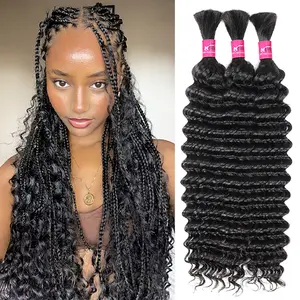 Deep Wave Bulk Human Hair For Braiding Unprocessed Bulk Human Hair Extensions No Weft P 4 27 Highlight Deep Wave Human Hair Bulk For Braiding