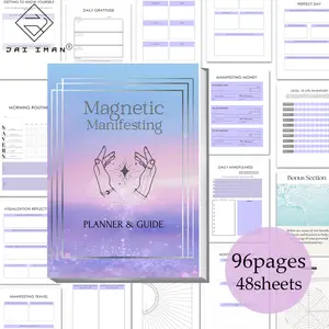 96pages Manifestation Journal Abundance Writable Notebook with Two Bookmarks, Creating an Abundance Mindset Journal, Perfect for Affirmation Guides, Happiness and Success Workbook, Gratitude Journals, Personal Planning