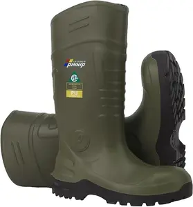 Pinnip PU Rubber Work Boots For Men - Steel Toe Mud Boots Waterproof Rain Boots CSA ASTM F2413-18 Acid & Oil Resistant Eco-Friendly