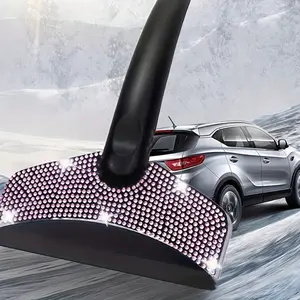 1pc diamond-encrusted car ice scraper, windshield defroster brush & window anti-scratch icebreaker cleaning winter accessories are suitable for trucks, SUVs, car ice scrapers, windshield ice scrapers, Windshield Cleaning Tool and Car Detailing Accessories