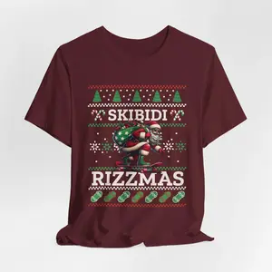 Skibidi Rizzmas shirt, Rizz the Season Shirt, Holiday Tee, Funny Xmas Shirt, Christmas Rizz Santa Claus, Christmas Sweater, Unisex Tee
