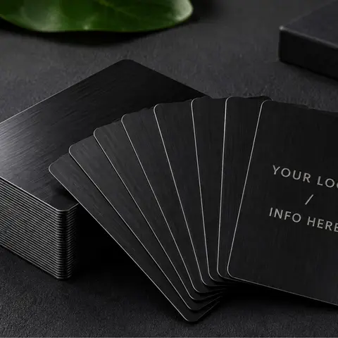 Personalized Laser-Etched Aluminum Custom Cards - Metal Business Cards with Personalized Message, Durable Material, High Detail, Professional Office Stationery for Networking Events
