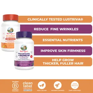 MaryRuth’s Hair & Skin Gummy Bundle – Multivitamin Hair Growth Gummies 60 ct & Skin Restore + Renew Gummies 60 ct