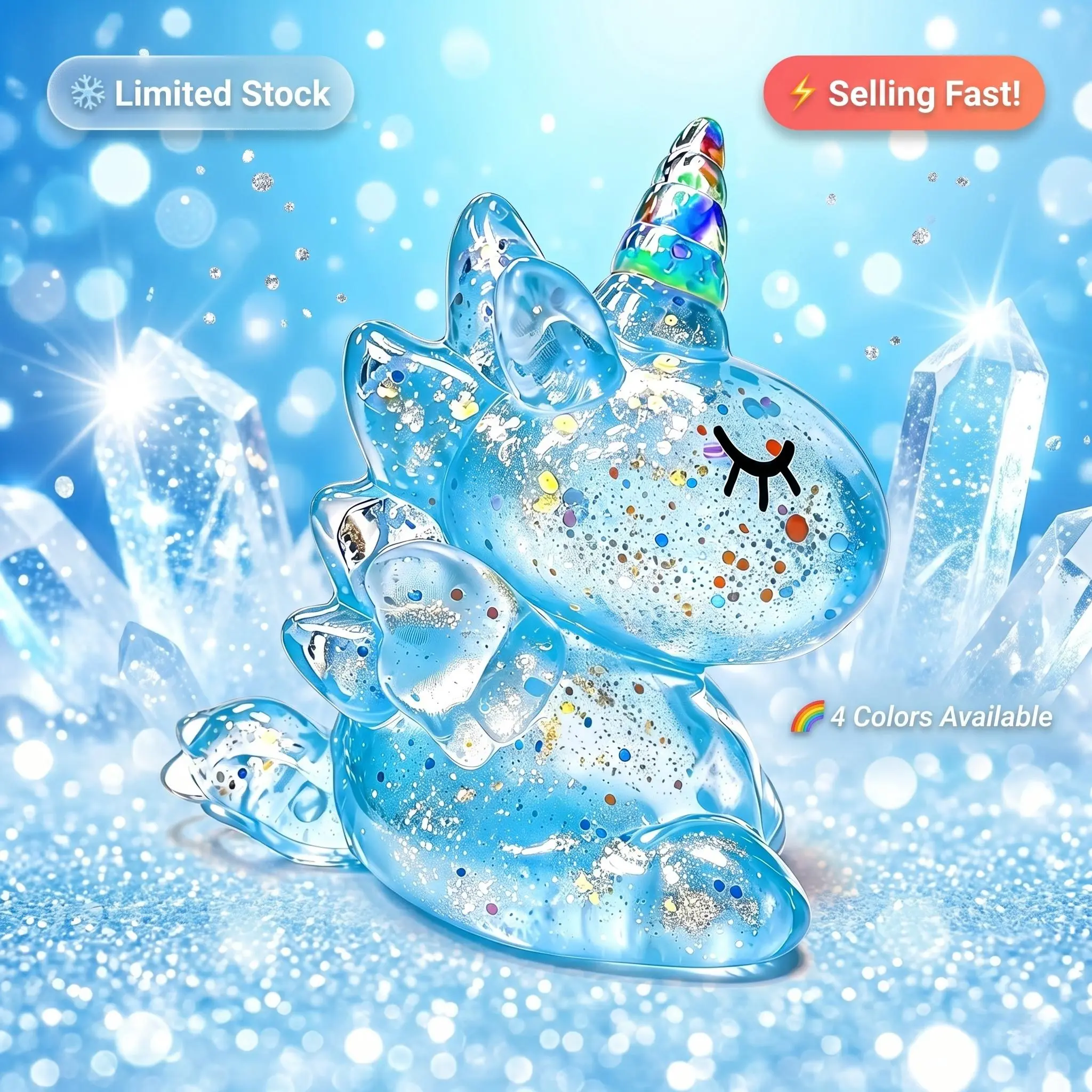 Crystal Sky Unicorn Squishies Toys – Real Glitter Inside Slow Rising Stress Ball, Satisfying ASMR Butter Squishy Fidget Toys, Cute Glitter Squishy Fidgets Anxiety Relief Desk Toy, Kawaii Blind Box Collectible Birthday Gift trending