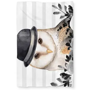 Begin Home Decor C1DCTXLWD2NMN7 Owl Detective Bedroom Beige Twin Size Extra Long Duvet Cover - Home Decor Essentials