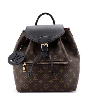 Pre-owned Louis Vuitton Canvas Coated, Leather Backpacks Montsouris NM Backpack Monogram Canvas with Leather PM by Rebag