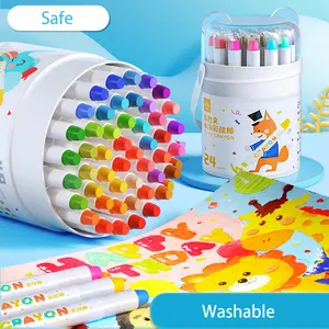 Washable painting stick, 24,36,48 colors Crayon for children, non-toxic colored oil painting powder crayon, suitable for children from 1-8 years old students Coloring Supplies Coloring Materials Set
